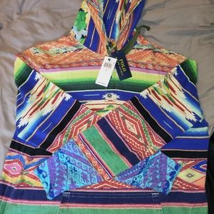 polo ralph lauren Hoody Sweater Multicolor with front pocket Sizes L, XL